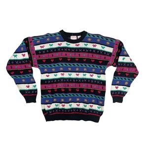 Vintage Ashley Hand-Embroidered Heart Sweater | Valentine’s Day | Women’s L